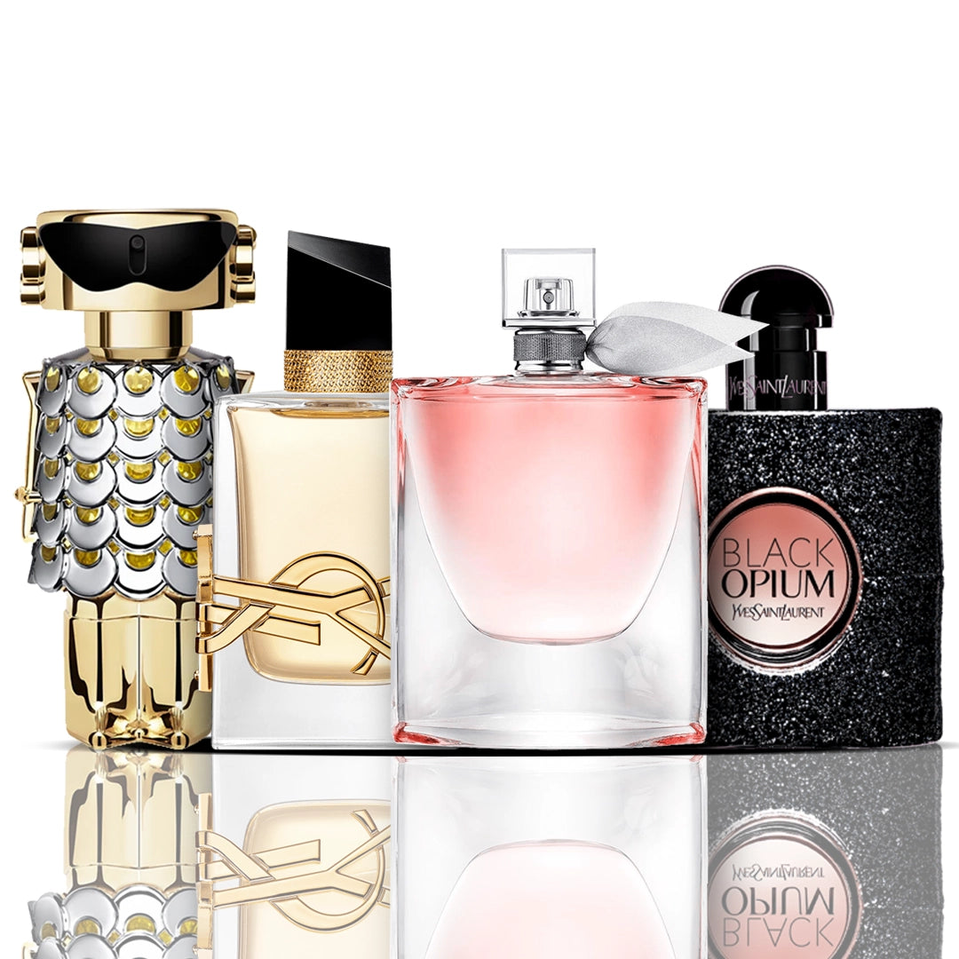Komplet 4 dišav | Libre + La Vie Est Belle + Black Opium + Fame 100 ml