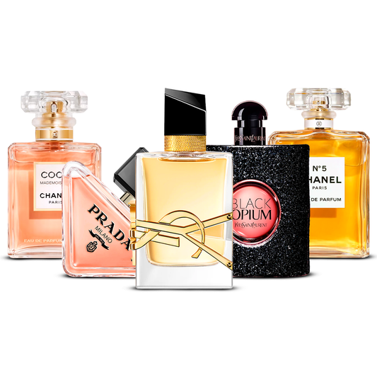 Komplet 5 dišav – Coco Mademoiselle, Prada Paradoxe, Libre, Black Opium in Chanel N°5 [po 100 ml]