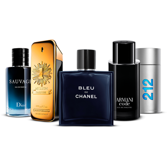 Komplet 5 dišav   – Sauvage, 1 Million, Bleu de Chanel, Armani Code in 212 Men  [po 100 ml]