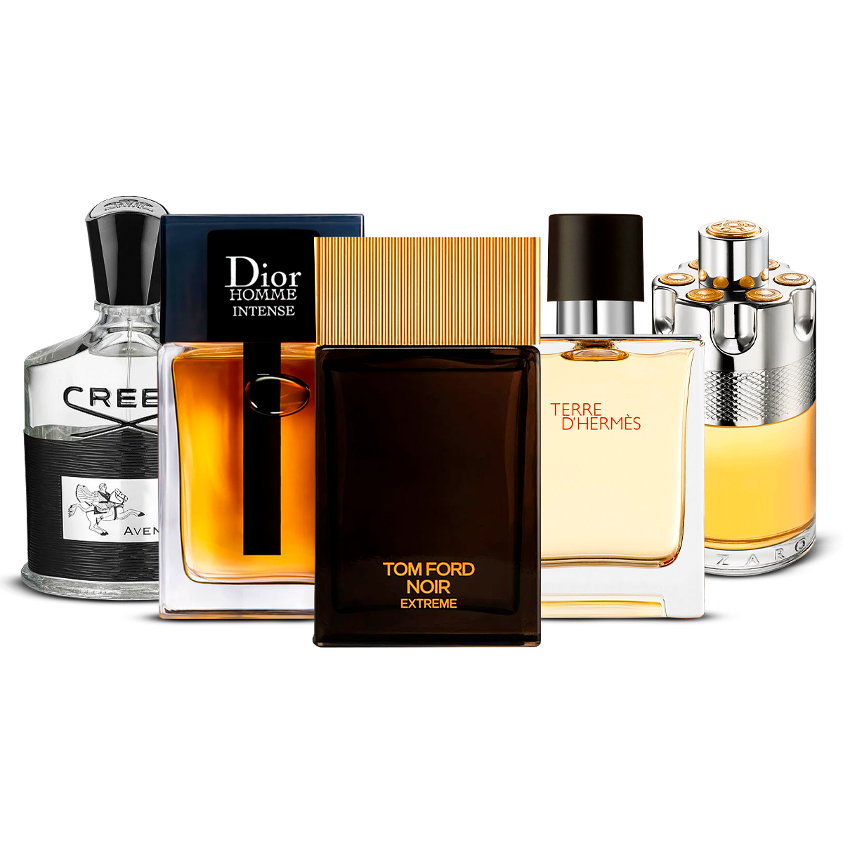 Komplet 5 dišav  – Creed Aventus, Dior Homme Intense, Tom Ford Noir Extrême, Terre d'Hermès in Azzaro Wanted  [po 100 ml]