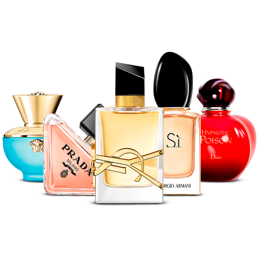 Komplet 5 dišav   – Versace Dylan Turquoise, Prada Paradoxe, Yves Saint Laurent Libre, Giorgio Armani Sì in Dior Hypnotic Poison   [po 100 ml]