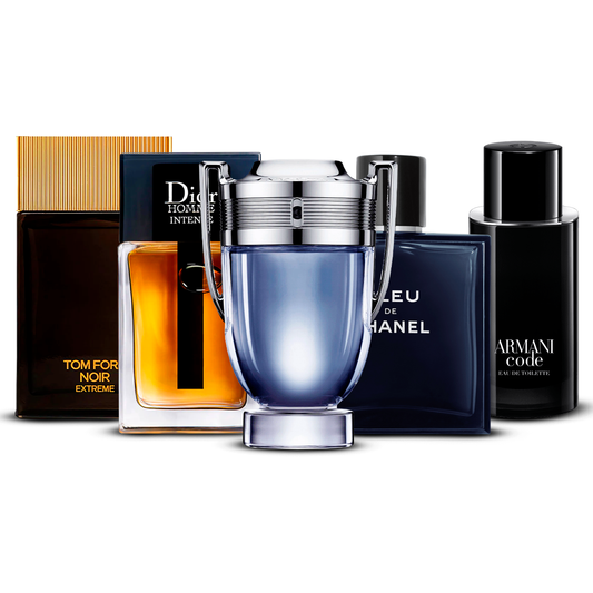 Komplet 5 dišav  – Tom Ford Noir Extrême, Dior Homme Intense, Invictus, Bleu de Chanel in Armani Code [po 100 ml]