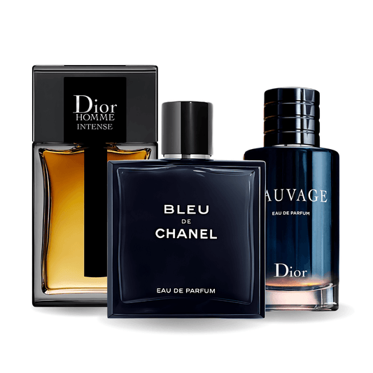Komplet 3 dišav | Sauvage Dior, Bleu de Chanel, Dior Homme Intense 100 ml
