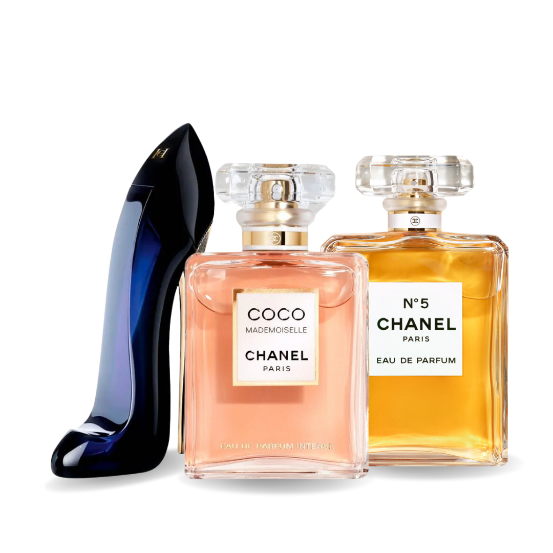Komplet 3 dišav | GOOD GIRL, COCO MADEMOISELLE, Chanel Nº5 100 ml