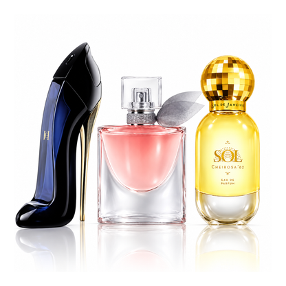 Komplet 3 dišav | Good Girl Carolina Herrera Eau de Parfum – 100 ml | La Vie Est Belle Lancôme Eau de Parfum – 100 ml | SOL Cheirosa ’62 Sol de Janeiro Eau de Parfum – 100 ml
