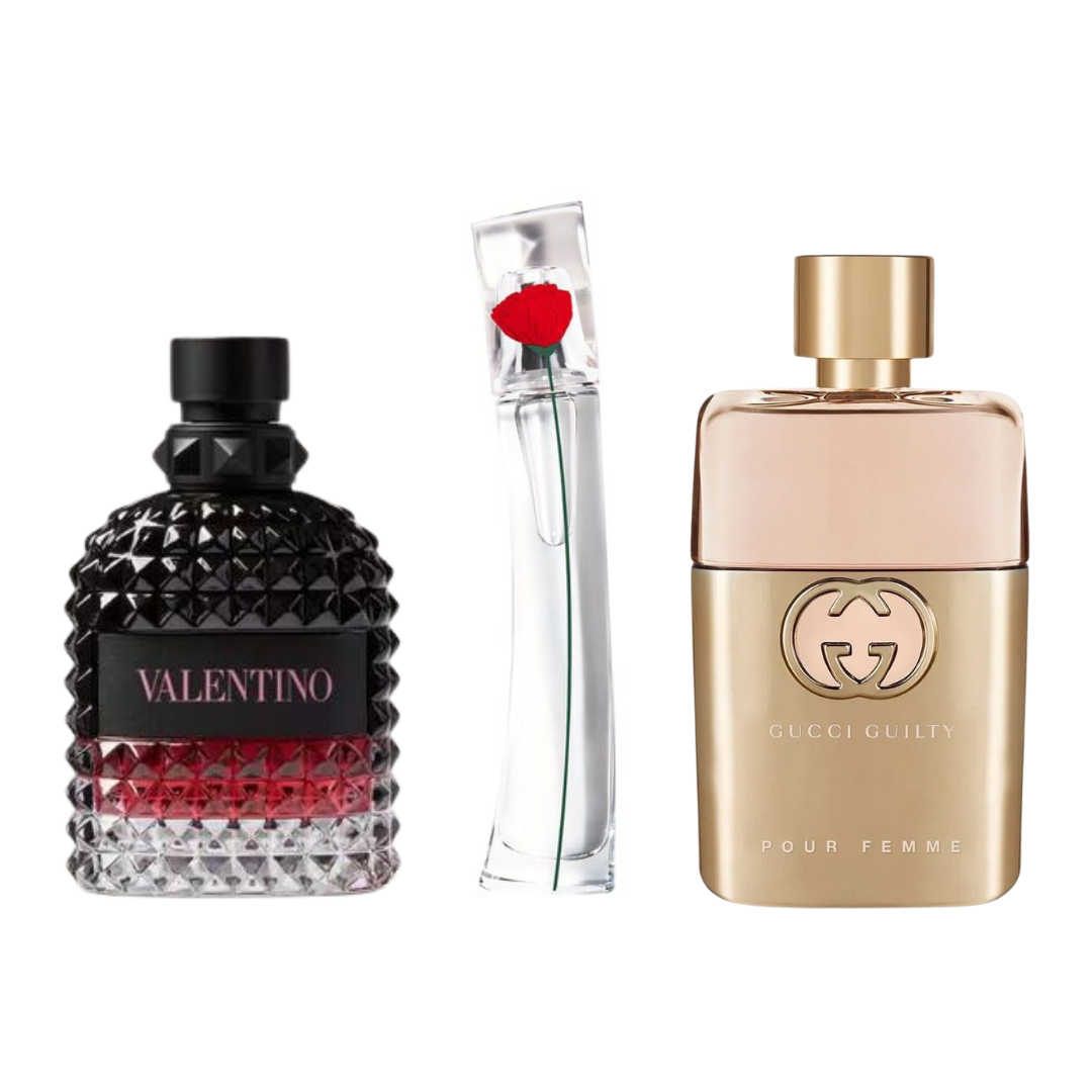Komplet 3 dišav | Gucci Guilty, Valentino Intense, Flower Kenzo 100 ml