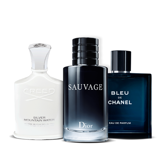Komplet 3 dišav | Creed Silver + Sauvage Dior + Bleu de Chanel 100 ml