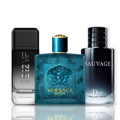 Komplet 3 dišav | 212 VIP Black + Versace Eros + Sauvage Dior 100 ml