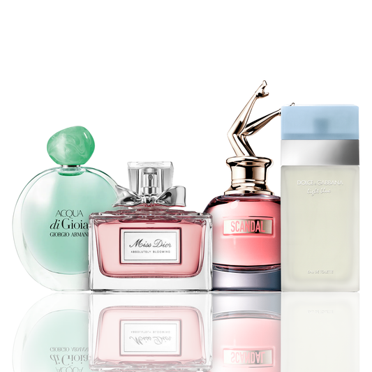Komplet 4 dišav | Acqua di Gioia, Light Blue, Scandal, Miss Dior 100 ml