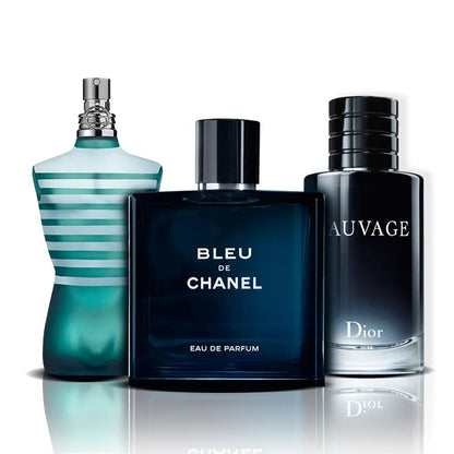 Komplet 3 dišav | Le Male, Bleu de Chanel in Sauvage (100 ml)
