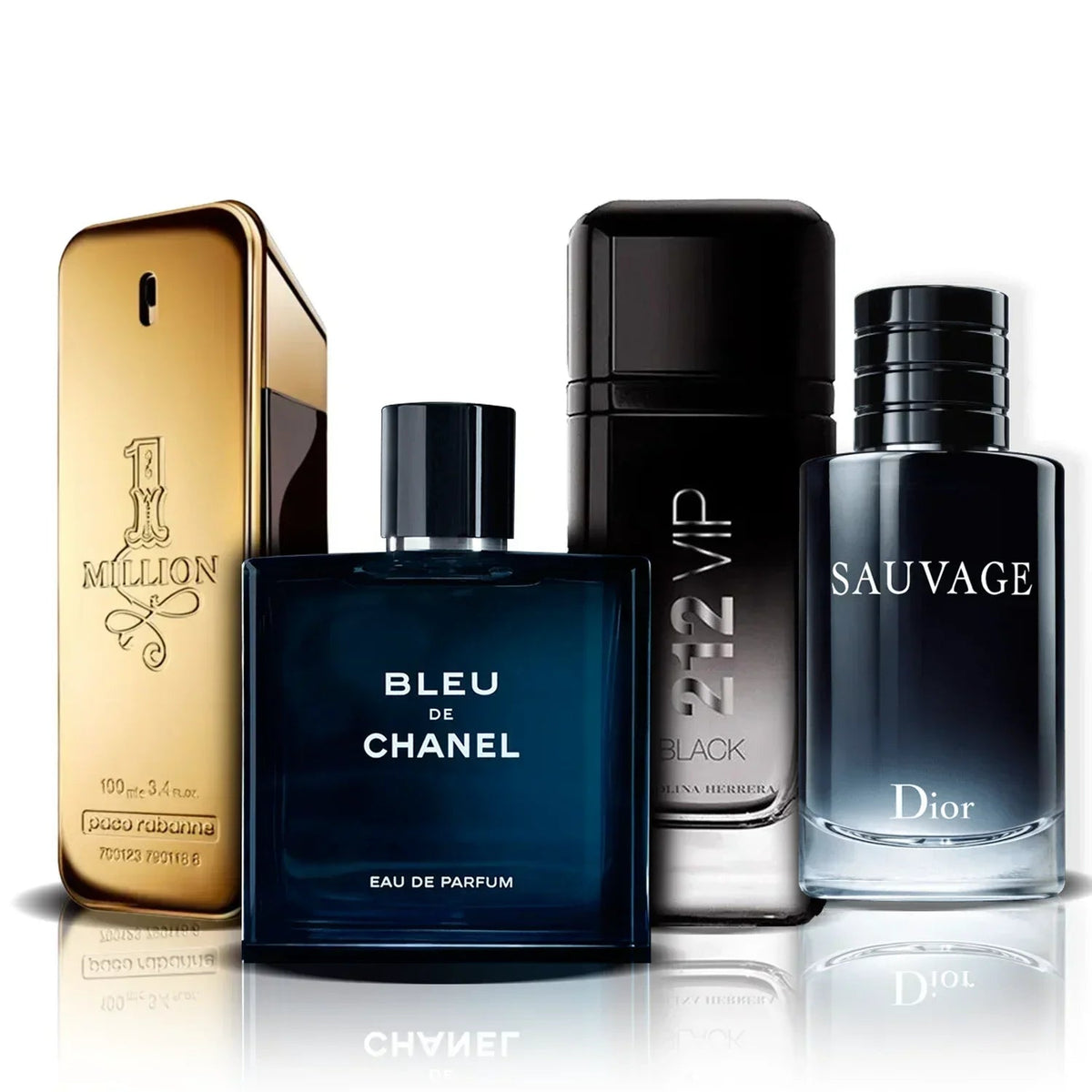 Komplet 4 dišav | One Million, Bleu de Chanel, 212 Vip Black in Sauvage (100 ml)